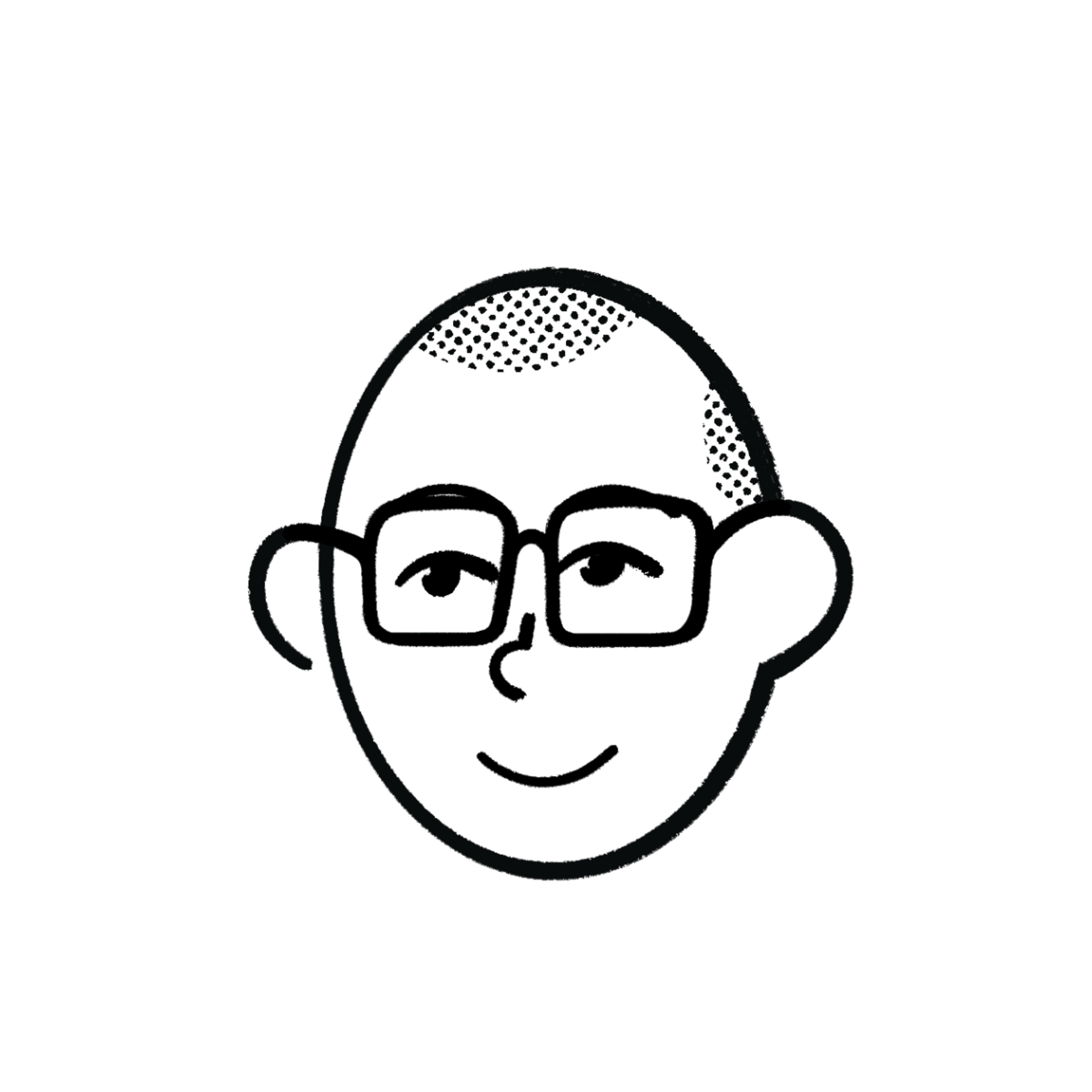 Illustrated portrait of Ahmed Gluhić