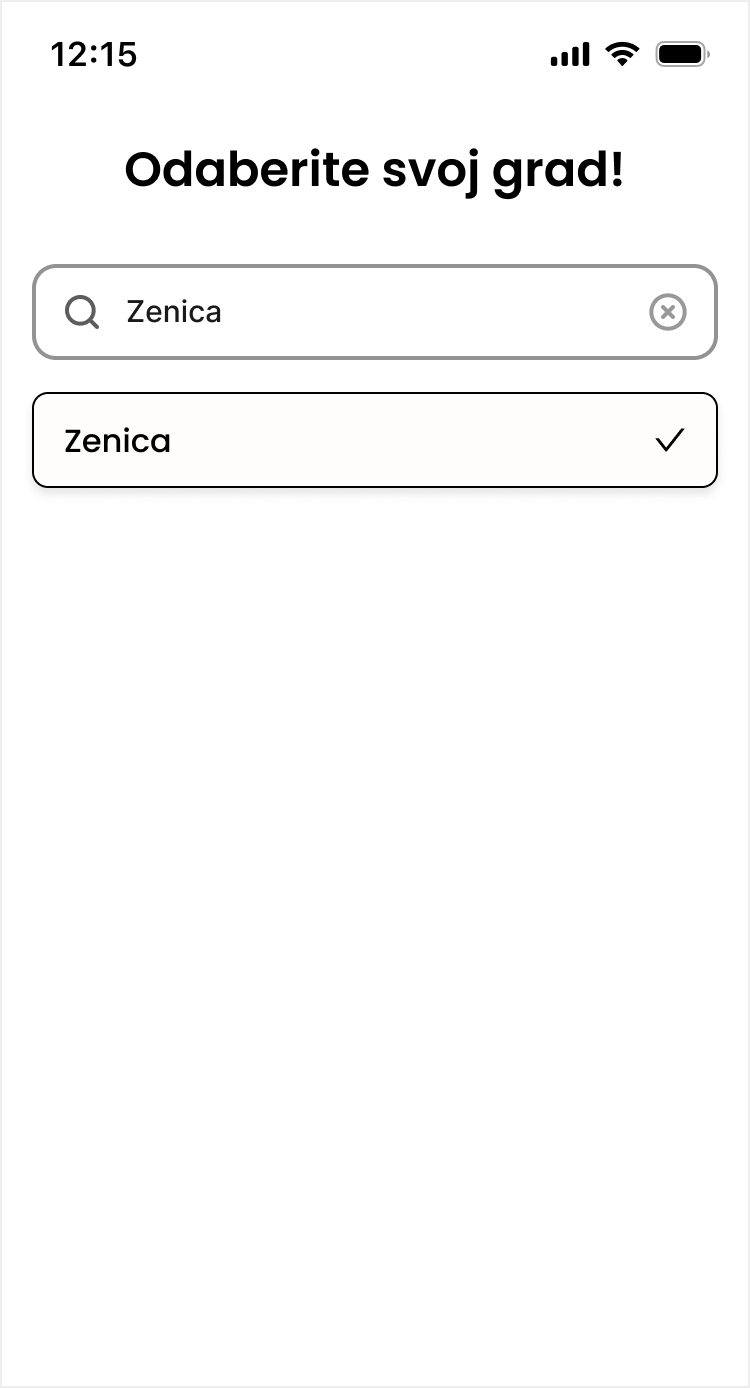 Ušteda — Pick location on app, screen 4